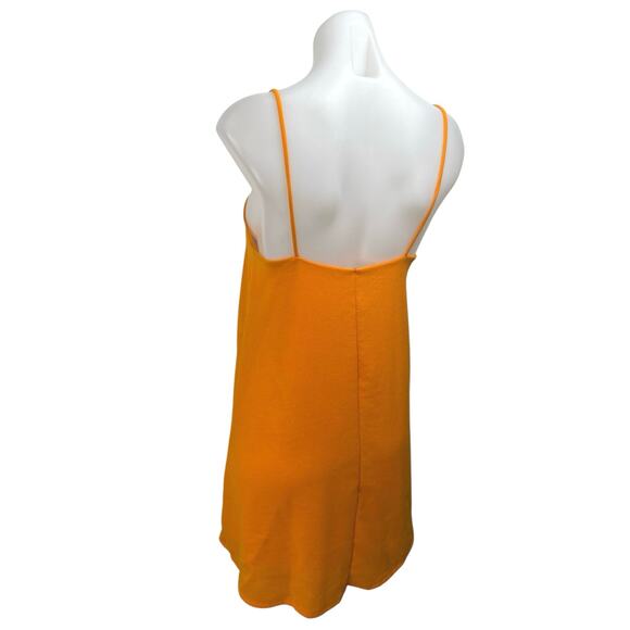 Zara Women's Orange Sleeveless Cami Camisole Square Neck Mini A-Line Dress Sz S - Picture 2 of 3
